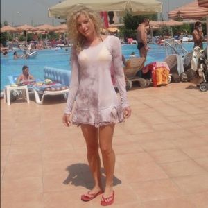 Hard Tail Cute Pretty Dress Purple Tie Dye Small